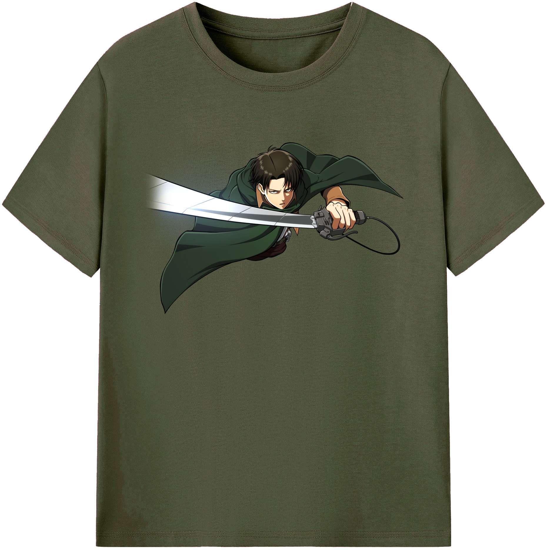 （画像用） 進撃の巨人 リヴァイ·アッカーマン Attack on Titan Levi Ackerman 綿100％ メンズ半袖Tシャツ｜肌触りやわらか＆通気性